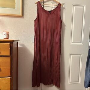 Eileen Fisher deep red cupro midi dress - 1X